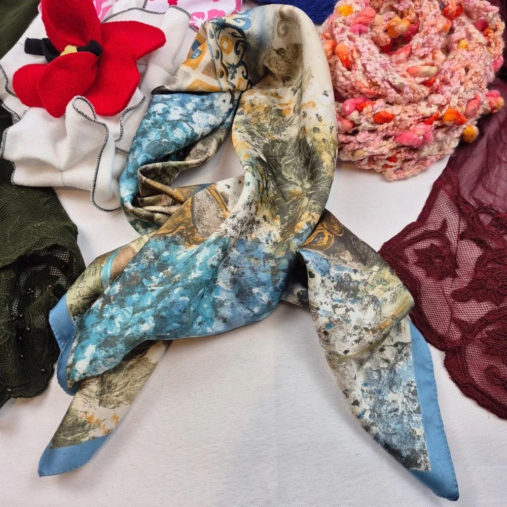 Scarf Bundle Lot 6‎ Lightweight Fashion Scarves Mixed Colors Prints Boho Chic